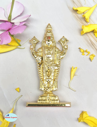 SHINDE EXPORTS small size brass metal lord tirupati balaji idol for car dashboard home