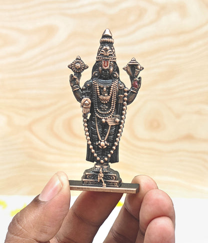 SHINDE EXPORTS small size brass metal lord tirupati balaji idol for car dashboard home