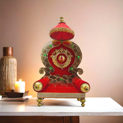SHINDE EXPORTS wooden singhasan for god laddu gopal big size 11 inches laxmi ganesh puja throne