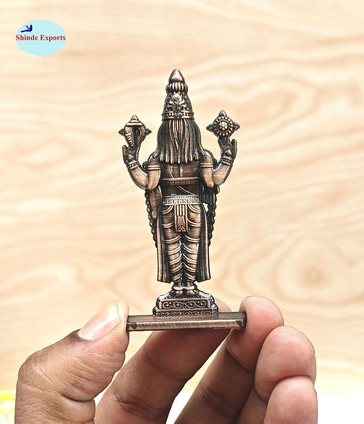 SHINDE EXPORTS small size brass metal lord tirupati balaji idol for car dashboard home