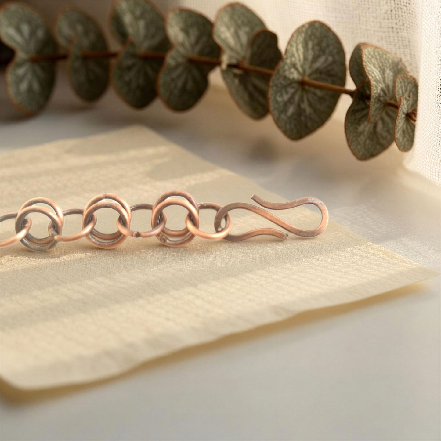 SHINDE EXPORTS Pure Copper Bracelet for Men & Women – Antique Finish Handmade Link Chain Bracelet, Adjustable 8.5 Inch Unisex Copper Jewelry, Made in India
