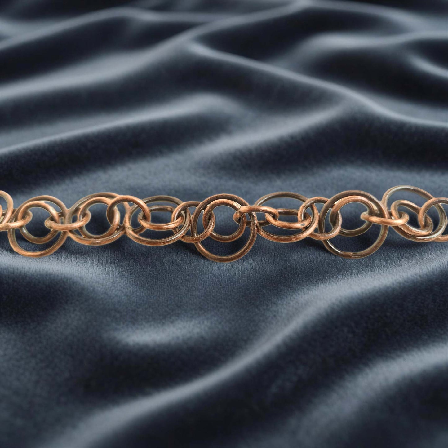 SHINDE EXPORTS Pure Copper Bracelet for Men & Women – Antique Finish Handmade Link Chain Bracelet, Adjustable 8.5 Inch Unisex Copper Jewelry, Made in India