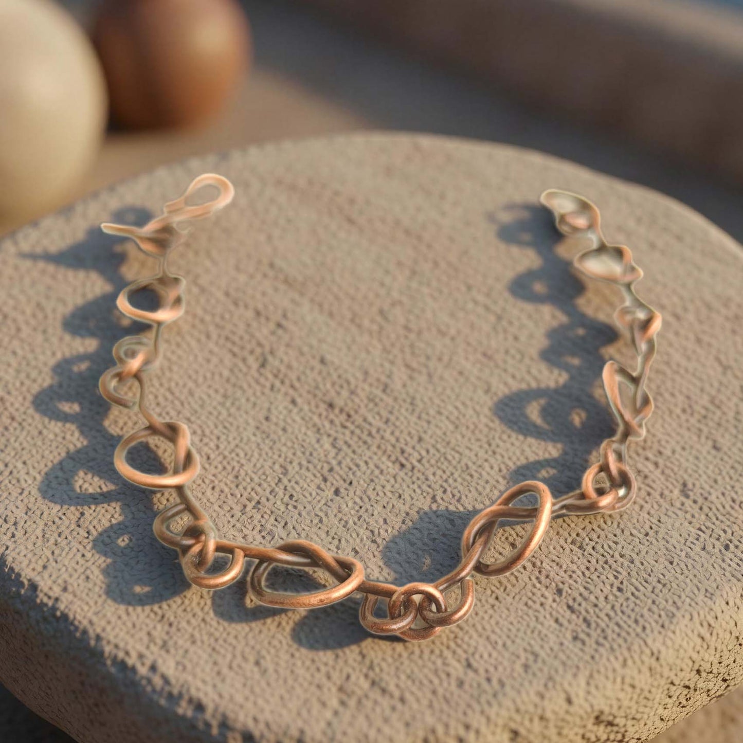 SHINDE EXPORTS Pure Copper Bracelet for Men & Women – Antique Finish Handmade Link Chain Bracelet, Adjustable 8.5 Inch Unisex Copper Jewelry, Made in India