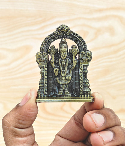 SHINDE EXPORTS small size brass metal lord tirupati balaji idol for car dashboard home