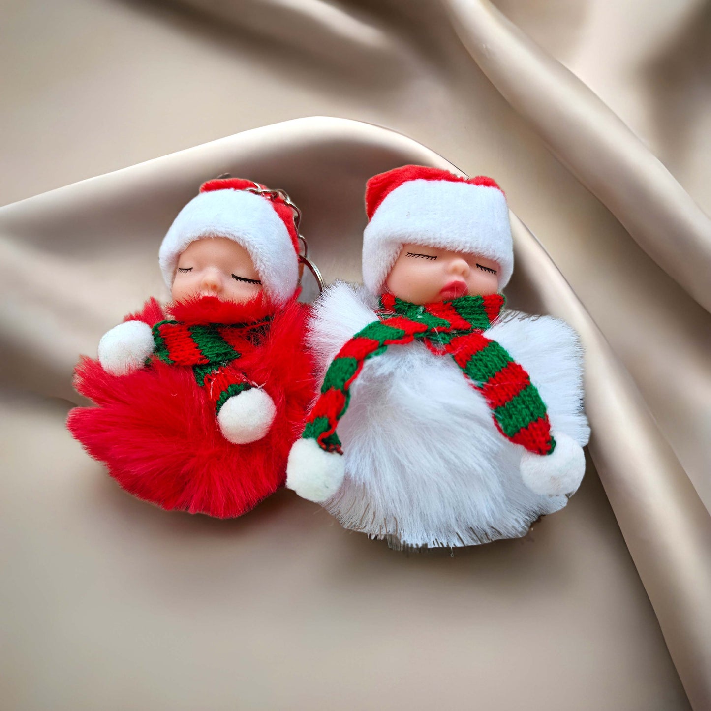 SHINDE EXPORTS santa claus keychain christmas small plush keychains pack of 2