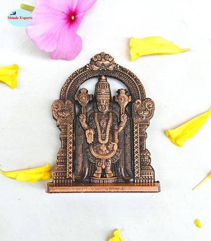 SHINDE EXPORTS small size brass metal lord tirupati balaji idol for car dashboard home