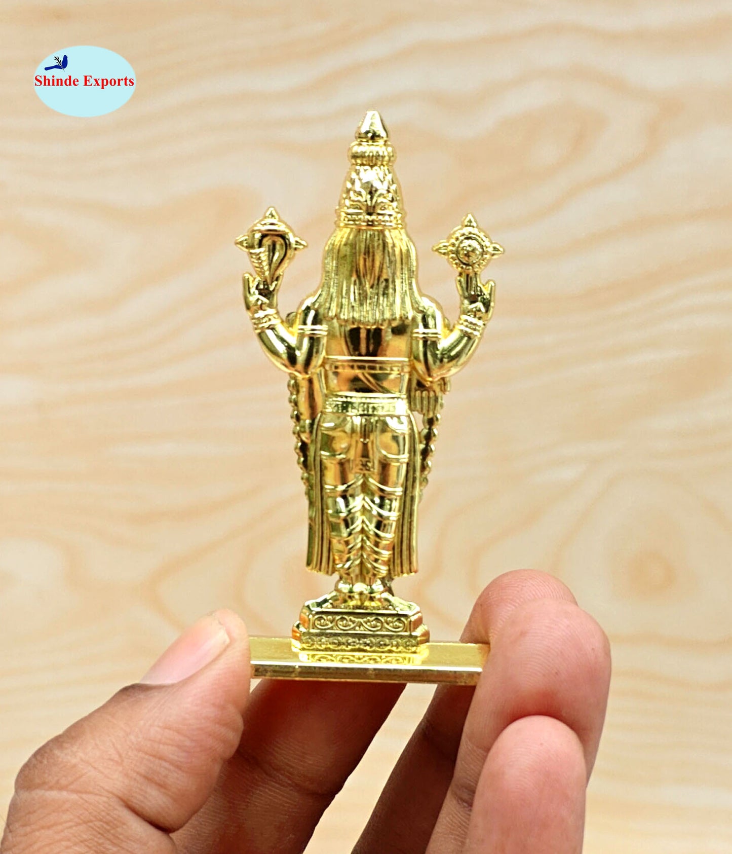 SHINDE EXPORTS small size brass metal lord tirupati balaji idol for car dashboard home