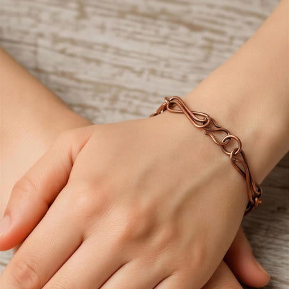 SHINDE EXPORTS Pure Copper Bracelet for Men & Women – Antique Finish Handmade Link Chain Bracelet, Adjustable 8.5 Inch Unisex Copper Jewelry, Made in India