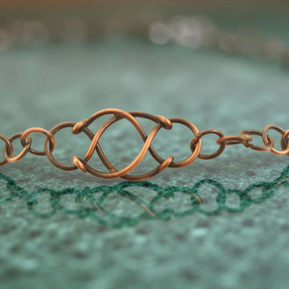 SHINDE EXPORTS Pure Copper Bracelet for Men & Women – Antique Finish Handmade Link Chain Bracelet, Adjustable 8.5 Inch Unisex Copper Jewelry, Made in India