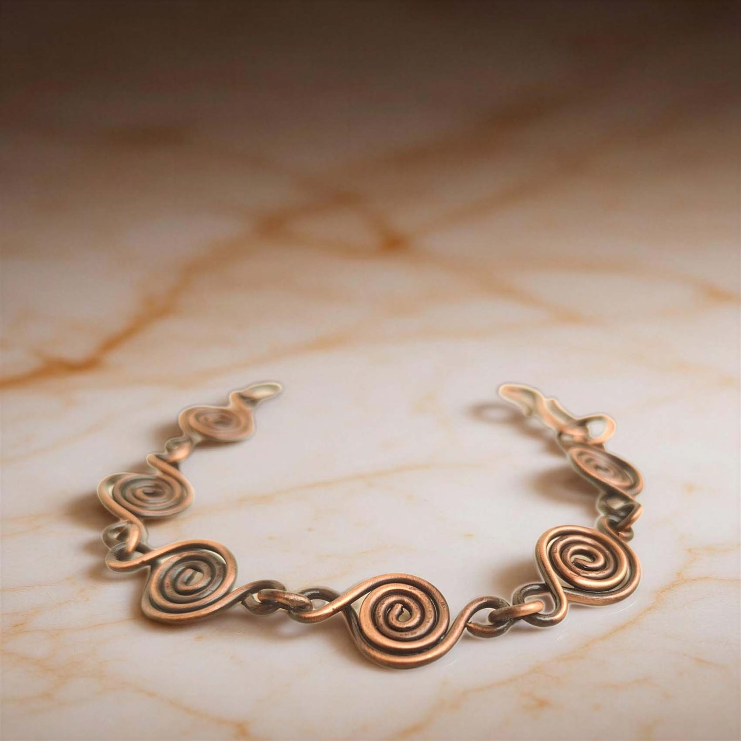 SHINDE EXPORTS Pure Copper Bracelet for Men & Women – Antique Finish Handmade Link Chain Bracelet, Adjustable 8.5 Inch Unisex Copper Jewelry, Made in India
