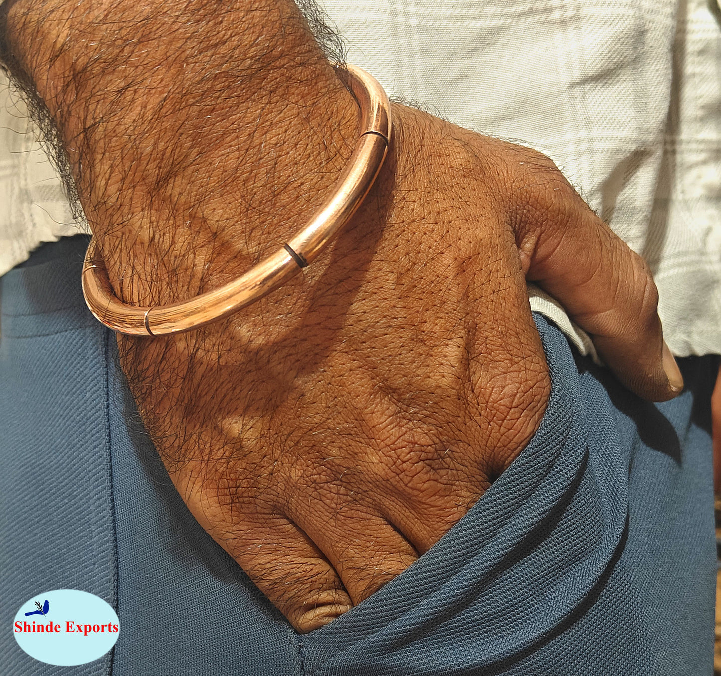 SHINDE EXPORTS Heavy Pure Copper thick Bracelet Bangle Unisex Kada Solid Handmade Cuff 80gms for Men & Women