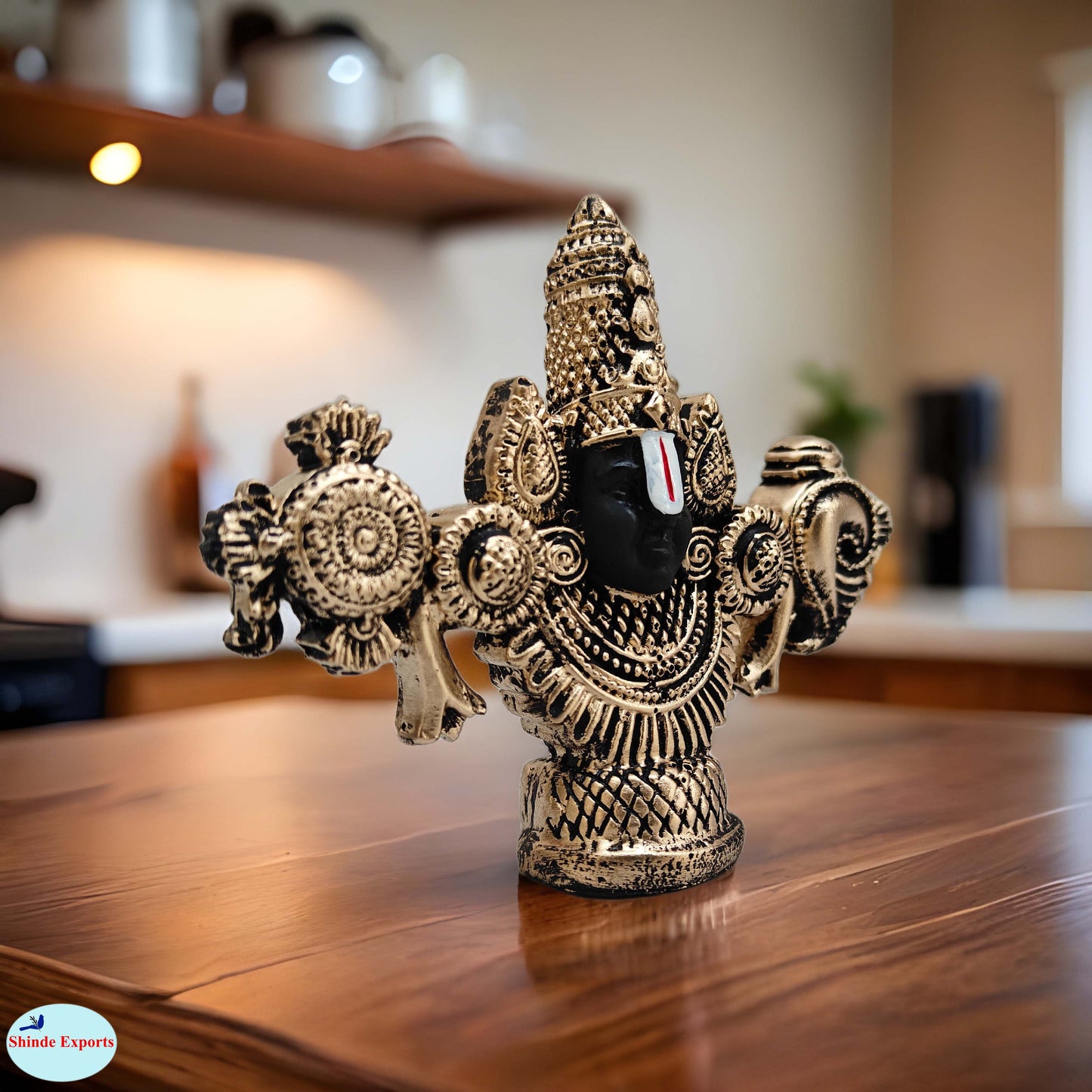 SHINDE EXPORTS tirupati balaji marble idol for desk pooja room car dashboard home office décor