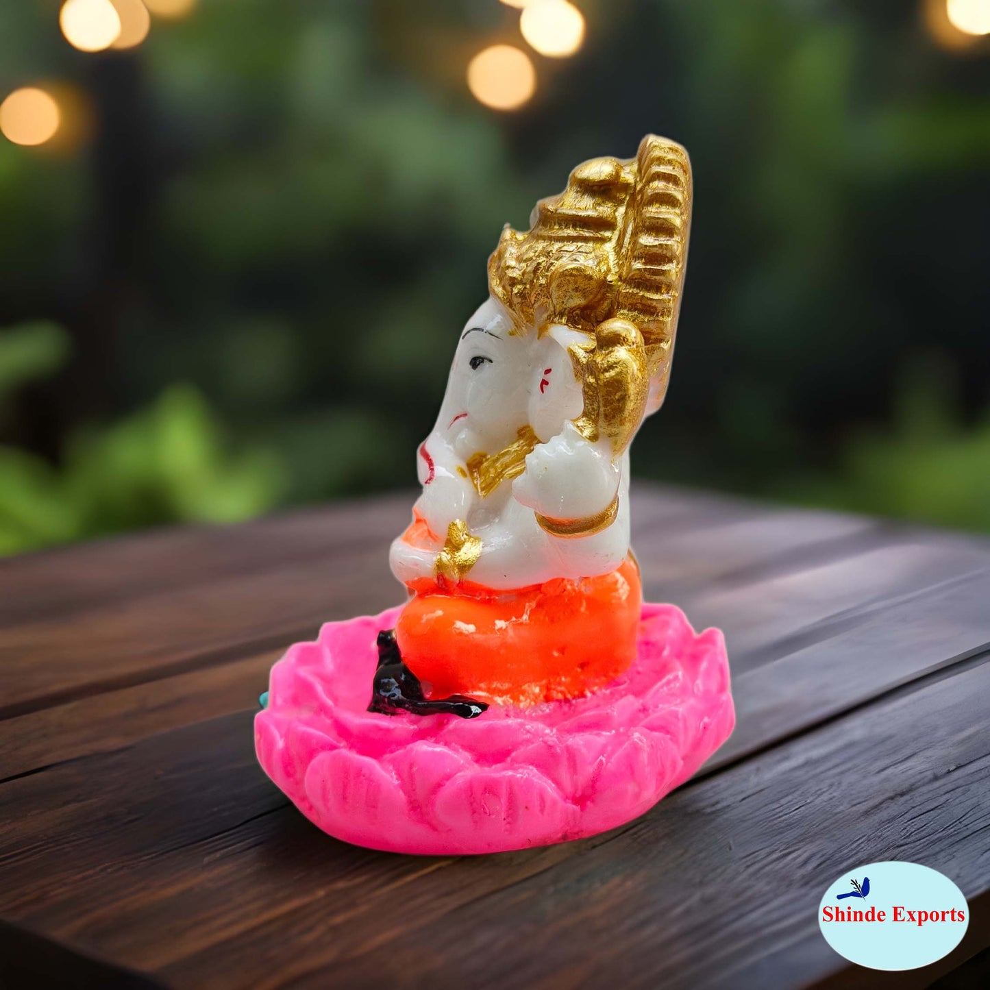 SHINDE EXPORTS small size ganesha marble idol 2.5 inches for car dashboard gift office desk