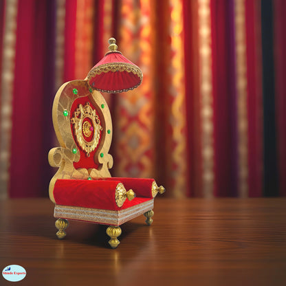 SHINDE EXPORTS wooden singhasan for god laddu gopal big size 11 inches laxmi ganesh puja throne