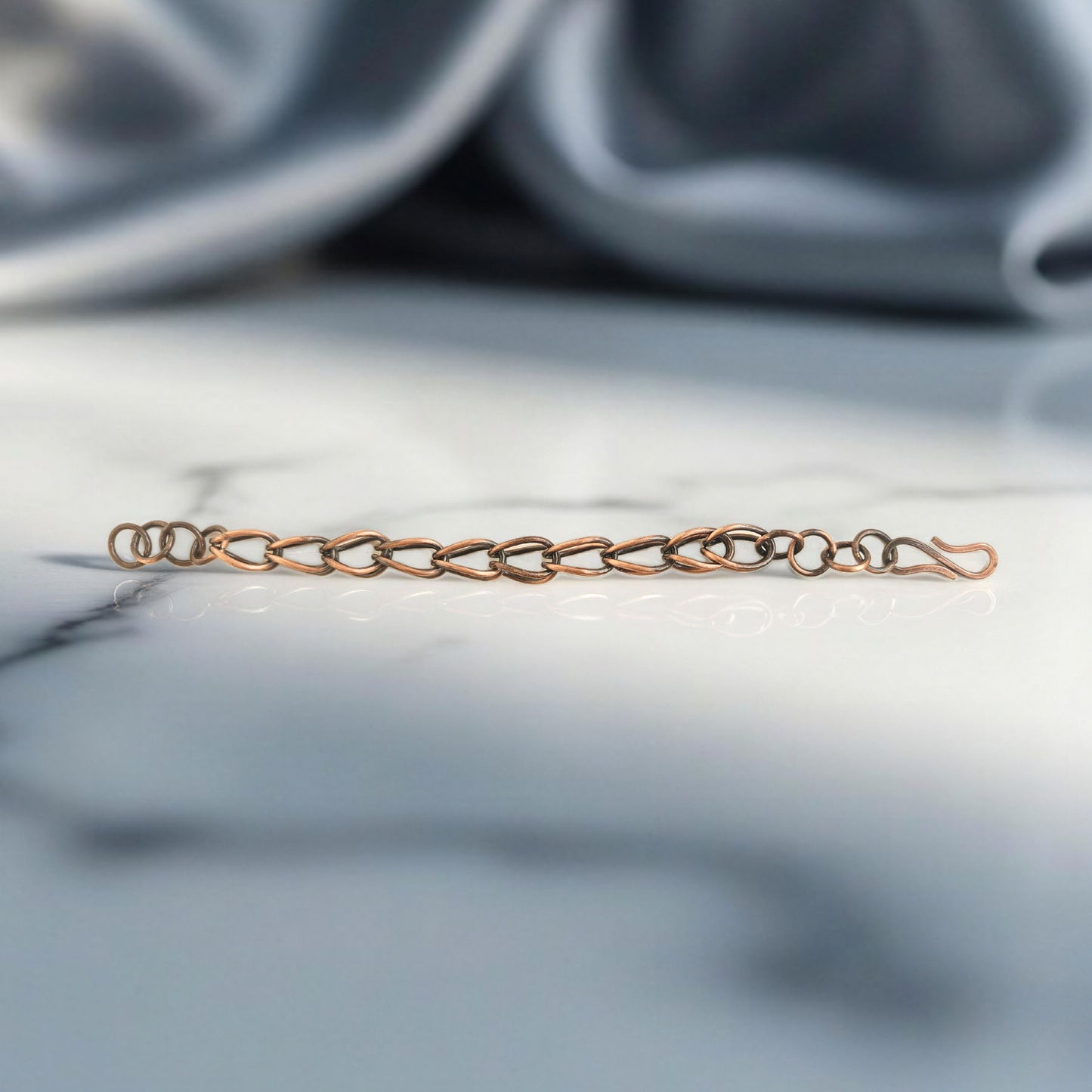 SHINDE EXPORTS Pure Copper Bracelet for Men & Women – Antique Finish Handmade Link Chain Bracelet, Adjustable 8.5 Inch Unisex Copper Jewelry, Made in India
