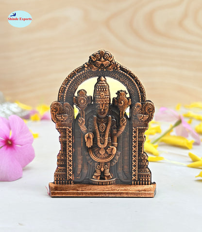 SHINDE EXPORTS small size brass metal lord tirupati balaji idol for car dashboard home