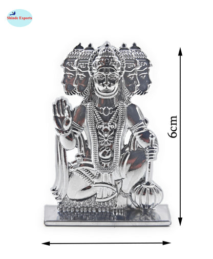 SHINDE EXPORTS small size brass pital metal panchmukhi hanuman idol murti statue for car dashboard home