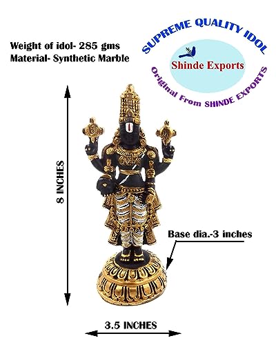 SHINDE EXPORTS Govinda Idol for car Dashboard/Balaji murti for car/tirupati Balaji murti/Balaji Statue for Pooja Room