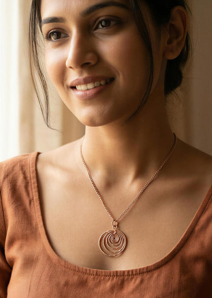 SHINDE EXPORTS 100% solid uncoated jewellery pure copper chain necklaces stylish choker for women with pendant