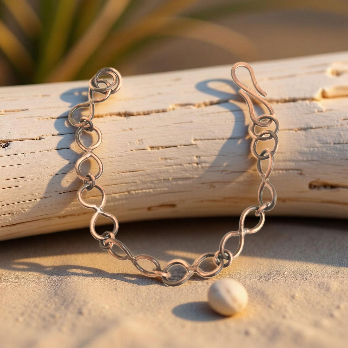 SHINDE EXPORTS Pure Copper Bracelet for Men & Women – Antique Finish Handmade Link Chain Bracelet, Adjustable 8.5 Inch Unisex Copper Jewelry, Made in India