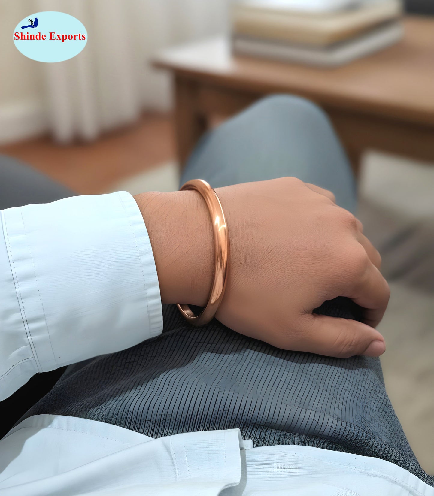 SHINDE EXPORTS Heavy Pure Copper thick Bracelet Bangle Unisex Kada Solid Handmade Cuff for Men & Women (100gms 2-12)
