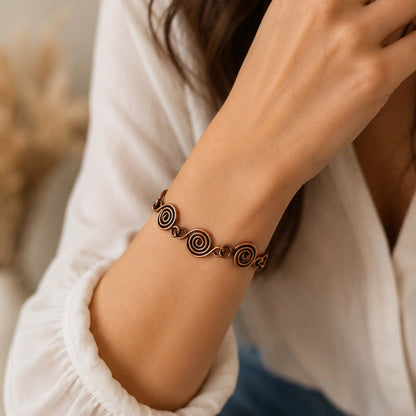 SHINDE EXPORTS Pure Copper Bracelet for Men & Women – Antique Finish Handmade Link Chain Bracelet, Adjustable 8.5 Inch Unisex Copper Jewelry, Made in India
