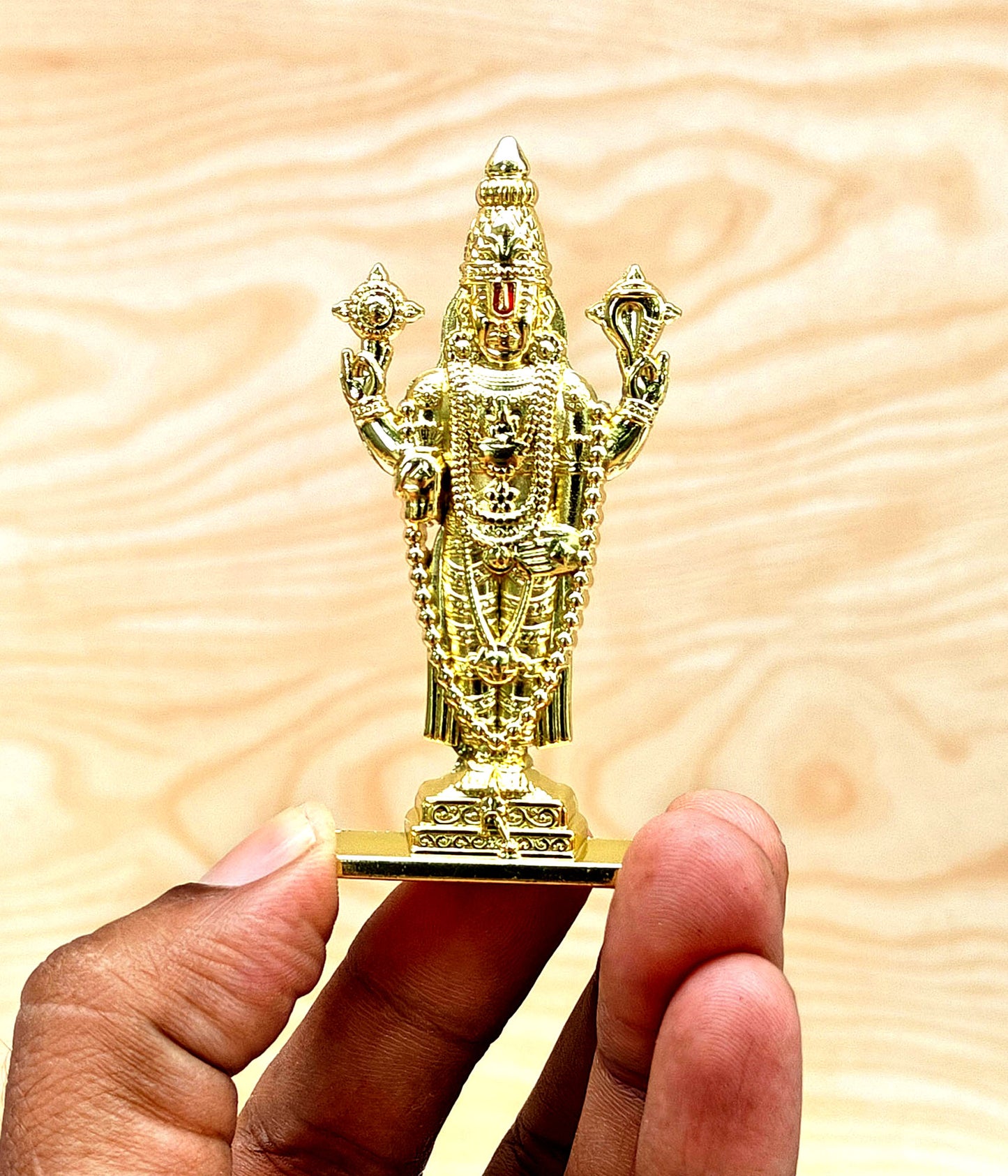 SHINDE EXPORTS small size brass metal lord tirupati balaji idol for car dashboard home