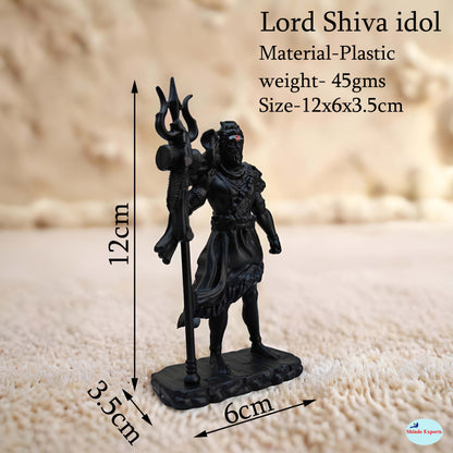 SHINDE EXPORTS lord shiva plastic idol for car dashboard pooja room home decor small size 4.7 inches mahadev murti bholenath statue