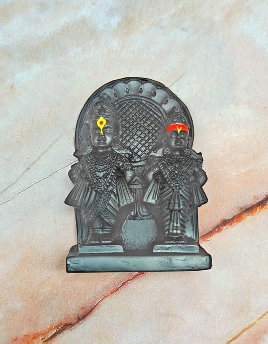 SHINDE EXPORTS vithal rukmini murti Idol for car vitthal rakhumai panduranga Statue Small Size 4 inches