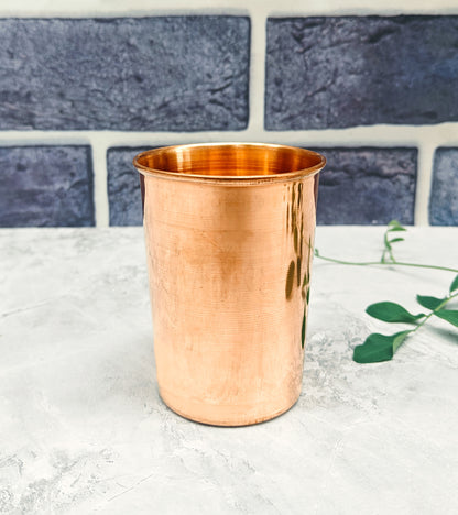 SHINDE EXPORTS tamba copper glass set of 2 glasses for drinking water pooja worship