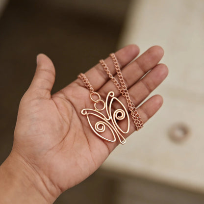 SHINDE EXPORTS 100% solid uncoated jewellery pure copper chain necklaces stylish choker for women with pendant