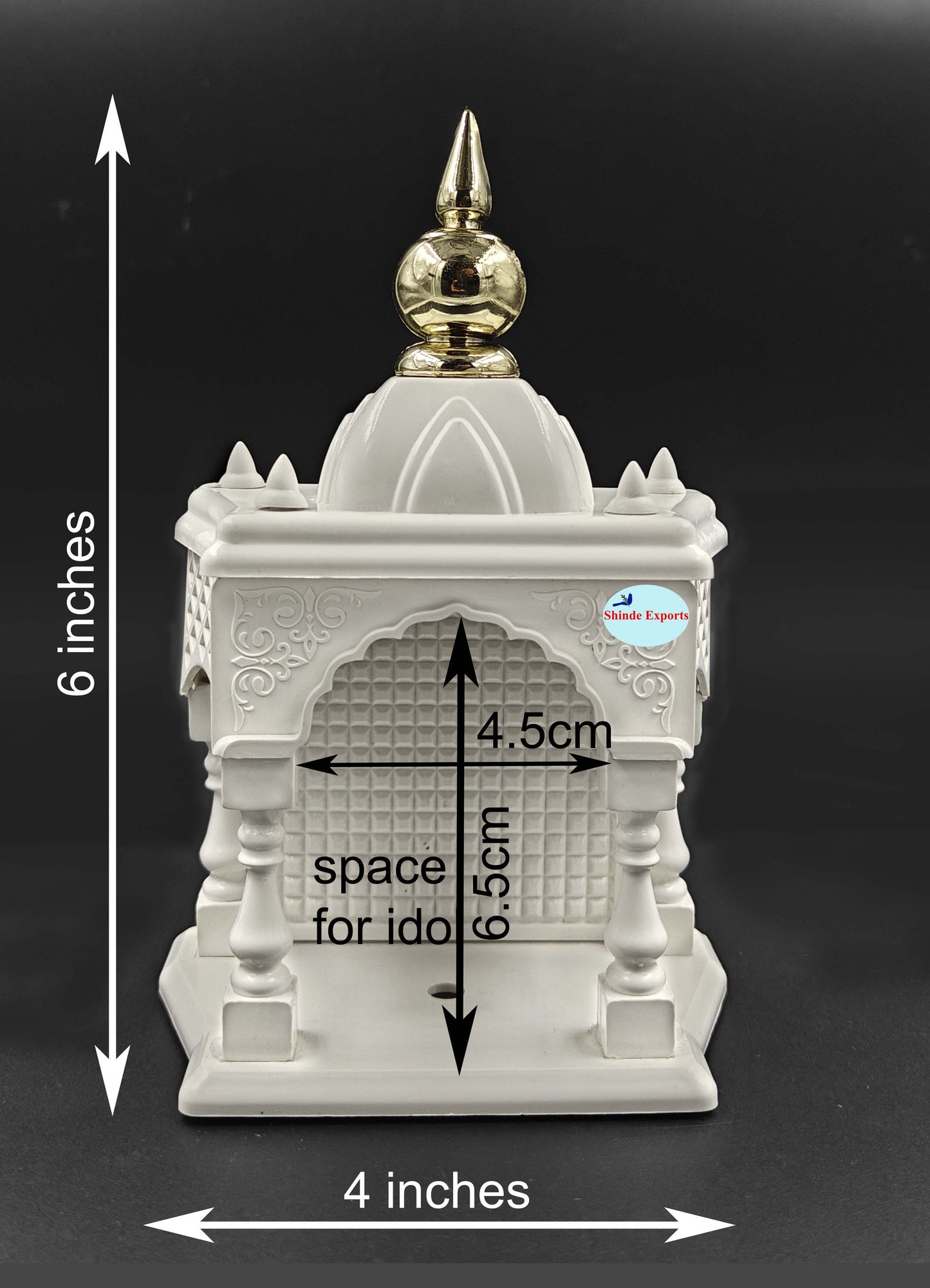 SHINDE EXPORTS Temple for car Dashboard Stand 6 inches