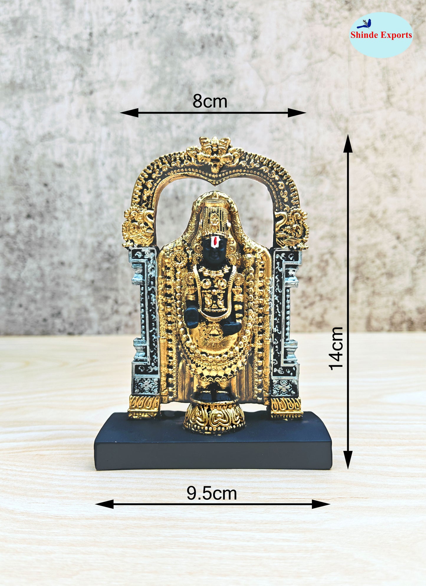 SHINDE EXPORTS Govinda Idol for car Dashboard/Balaji murti for car/tirupati Balaji murti/Balaji Statue for Pooja Room