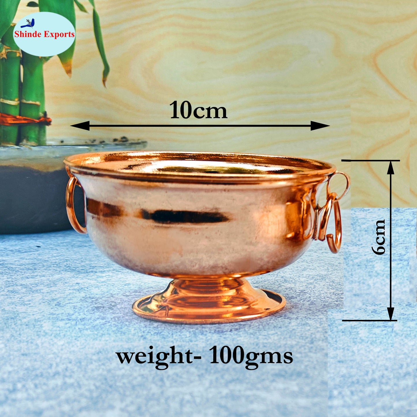 SHINDE EXPORTS Small Pure Copper puja Pot tamba Kalash Decorative panchamrutham Bowl for gangajal Water Vessel for Home Pooja