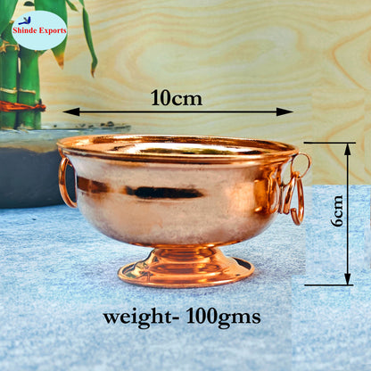 SHINDE EXPORTS Small Pure Copper puja Pot tamba Kalash Decorative panchamrutham Bowl for gangajal Water Vessel for Home Pooja