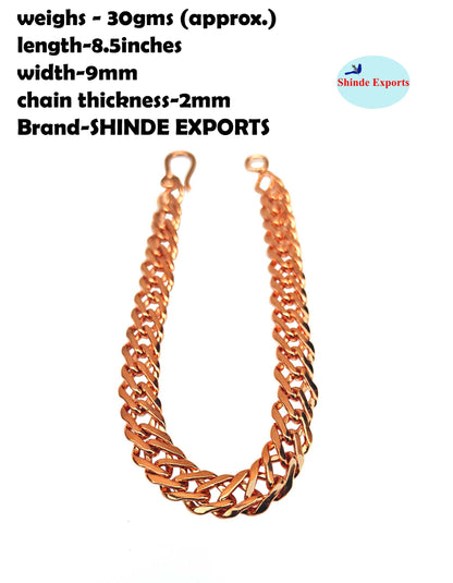 SHINDE EXPORTS Pure Copper Link Chain  Bracelet for Men