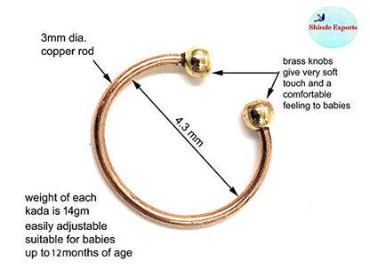 SHINDE EXPORTS Pure Copper Leg kada Anklet for New Born Baby boy Adjustable (0 to 1 Year)