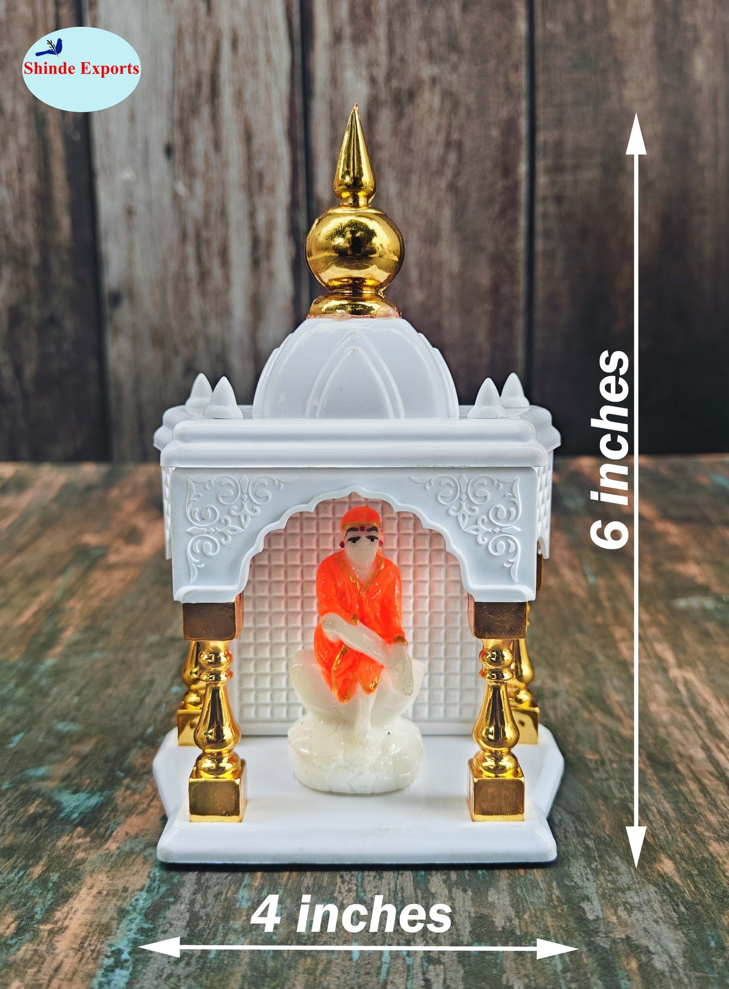 SHINDE EXPORTS Temple for car Dashboard Stand 6 inches