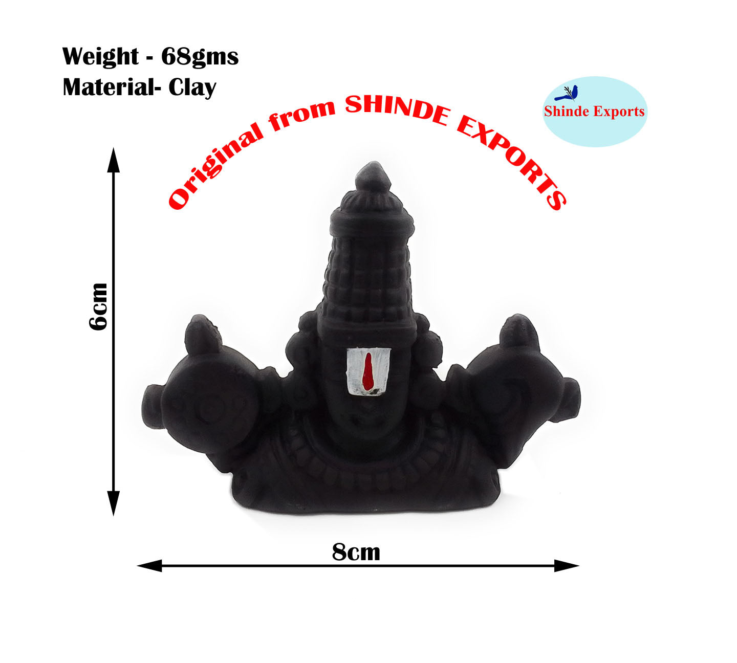 SHINDE EXPORTS Govinda Idol for car Dashboard/Balaji murti for car/tirupati Balaji murti/Balaji Statue for Pooja Room