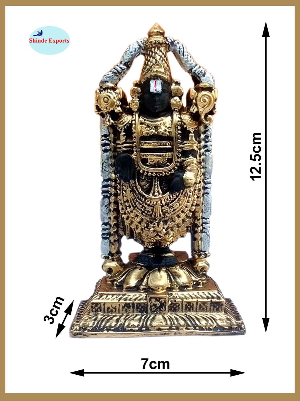 SHINDE EXPORTS Govinda Idol for car Dashboard/Balaji murti for car/tirupati Balaji murti/Balaji Statue for Pooja Room