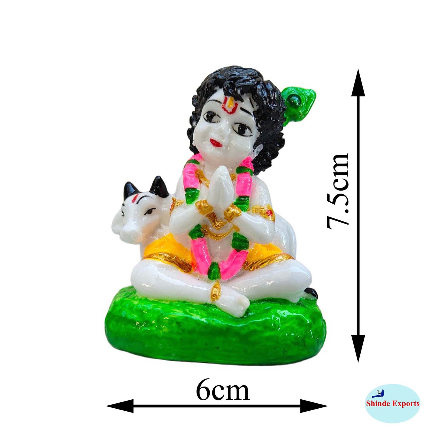 HINDE EXPORTS bal gopal marble idol murti baal krishna statue small 3 inches