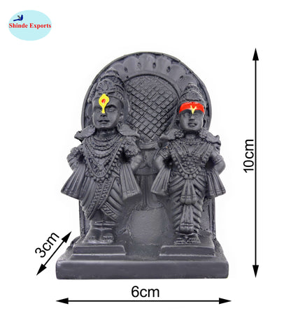 SHINDE EXPORTS vithal rukmini murti Idol for car vitthal rakhumai panduranga Statue Small Size 4 inches