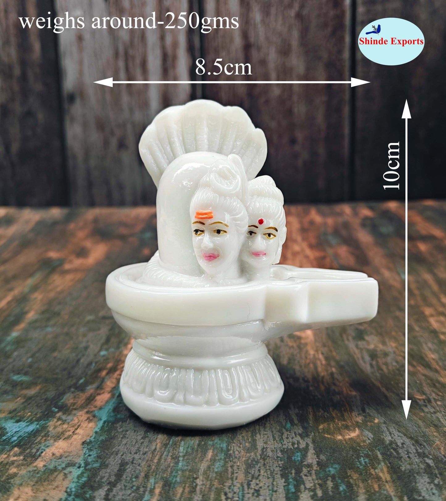 SHINDE EXPORTS marble shivling idol with shiva parvati parivar for home puja car dashboard gift