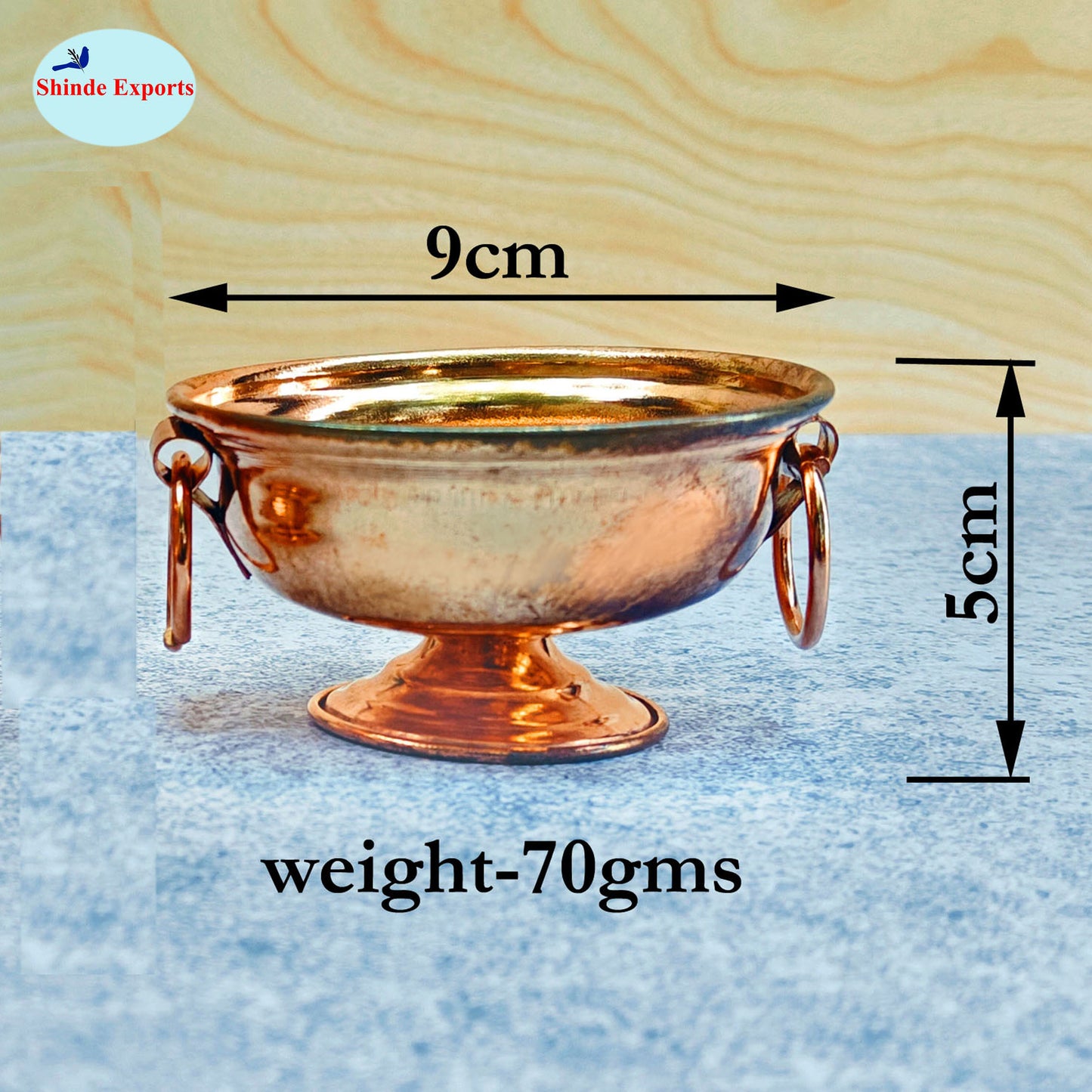 SHINDE EXPORTS Small Pure Copper puja Pot tamba Kalash Decorative panchamrutham Bowl for gangajal Water Vessel for Home Pooja