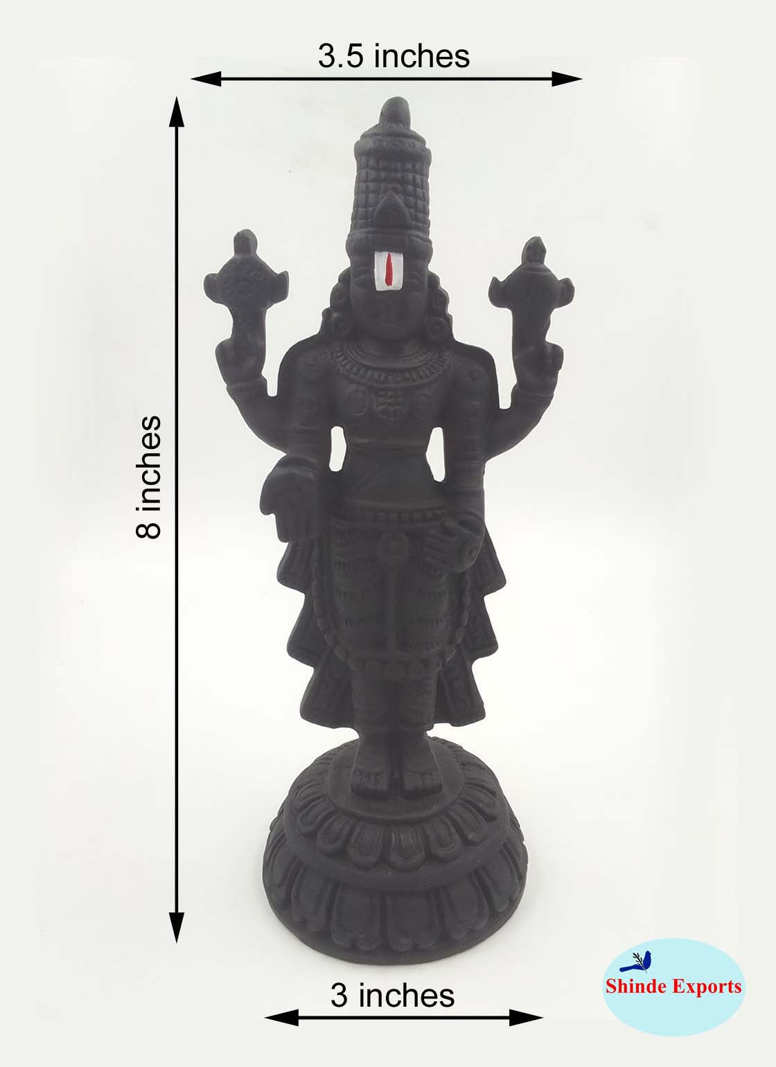 SHINDE EXPORTS Govinda Idol for car Dashboard/Balaji murti for car/tirupati Balaji murti/Balaji Statue for Pooja Room