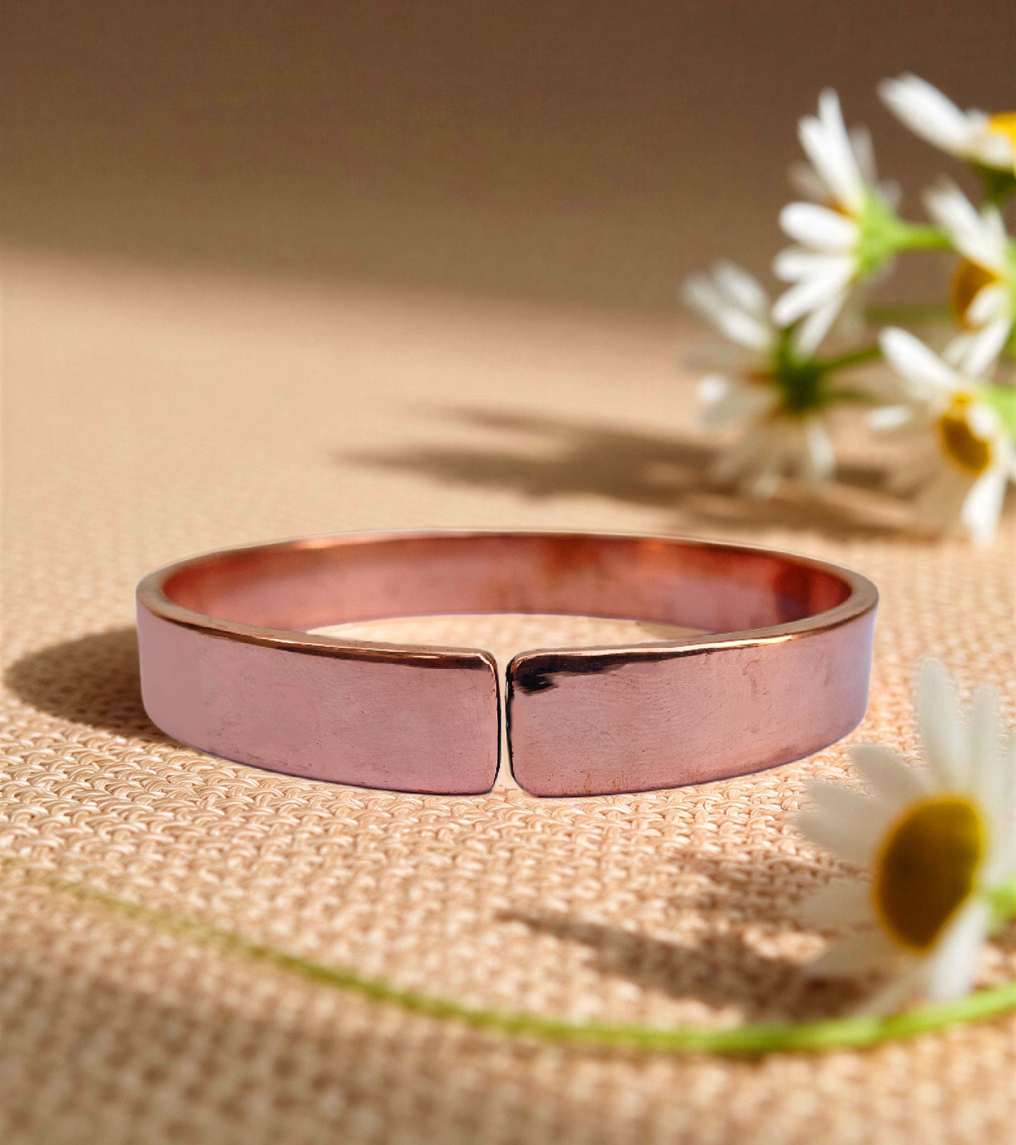 SHINDE EXPORTS handcrafted pure copper bangle bracelets for women men kada 12mm wide cuff 70gms