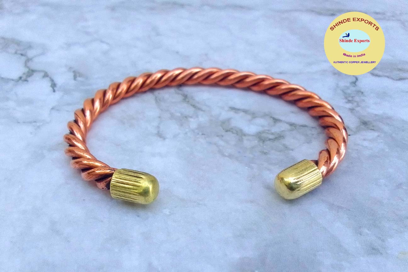 SHINDE EXPORTS pure copper kada bracelet for men women original light weight