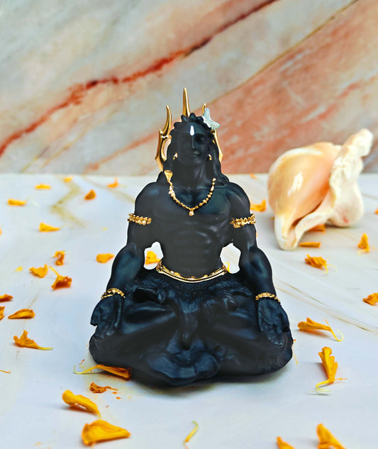 SHINDE EXPORTS Shiva Bholenath mahadev shankar bhagwan ki Marble murti for car Dashboard Home Pooja