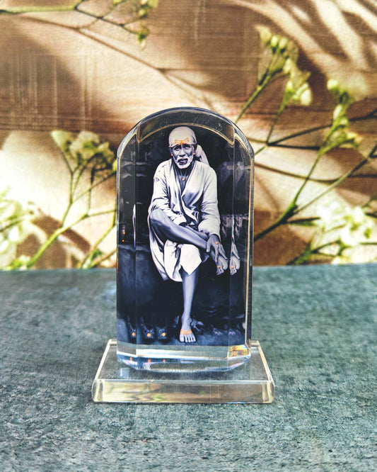 SHINDE EXPORTS shirdi Sai Baba car Dashboard Idol Cum Desk Stand 3.5 inches