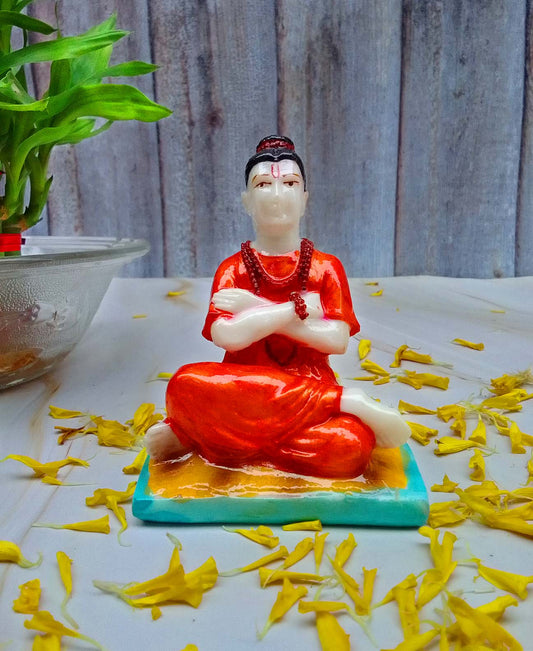 SHINDE EXPORTS lord shripad shrivallabh gurudatta murti bhagwan dattatreya swamy dattaguru ek mukhi datta marble idol for car